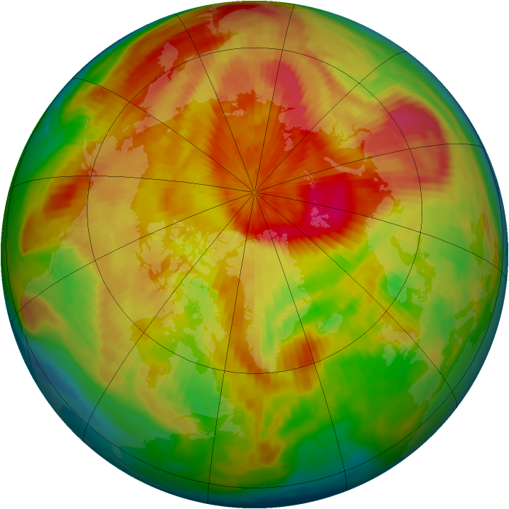 Arctic ozone map for 07 April 1999